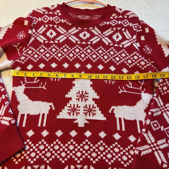 Women Red & White sweater Dress - Picture 2 of 3